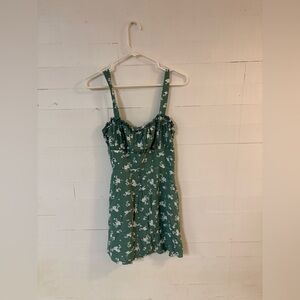 Altar’d State Floral Smocked Mini Dress Size M Green Rayon Sundress